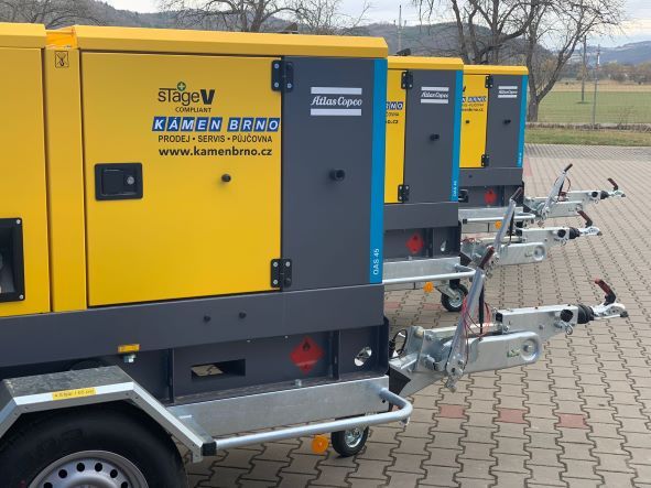 Generátory QAS 45 Atlas Copco vč. silničního podvozku